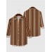 Plaid Series Multi-Color Vertical Stripes Color Matching Men's Long Sleeve Shirt