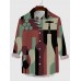 Medieval Contrasting Color Block Art Bottle Pattern Printing Men's Long Sleeve Shirt